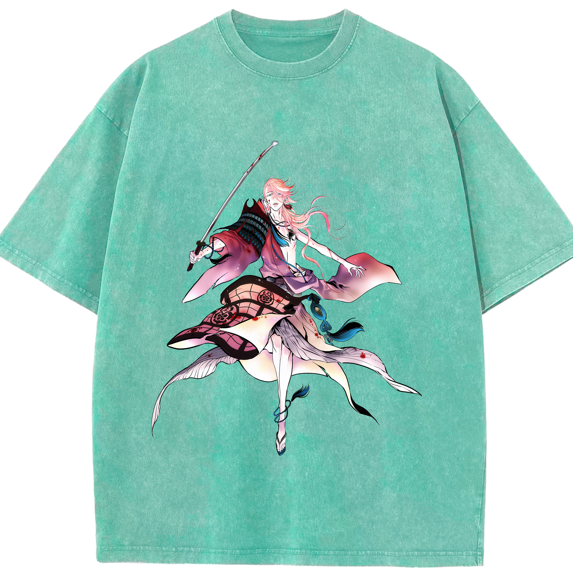 （画像用） 刀剣乱舞 Touken Ranbu 綿100% ヴィンテージ風 半袖Tシャツ（フロントプリント）
